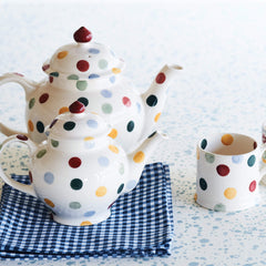 Emma Bridgewater Polka Dot Small Children's Mug - Handmade from high quality English Earthenware designed with colourful hand painted polka dots. Great for kids hot chocolate and milk ...and tea parties! Matching polka dot teapots also available.