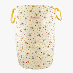 Emma Bridgewater Bumblebee & Small Polka Dot Large Drawstring Laundry Bag - bring joy in doing laundry with this Large Drawstring bag with handles that is made from 100% cotton. Featuring a splash of colourful polka dotted pattern and yellow buzzy bees that will surely brighten your day!
