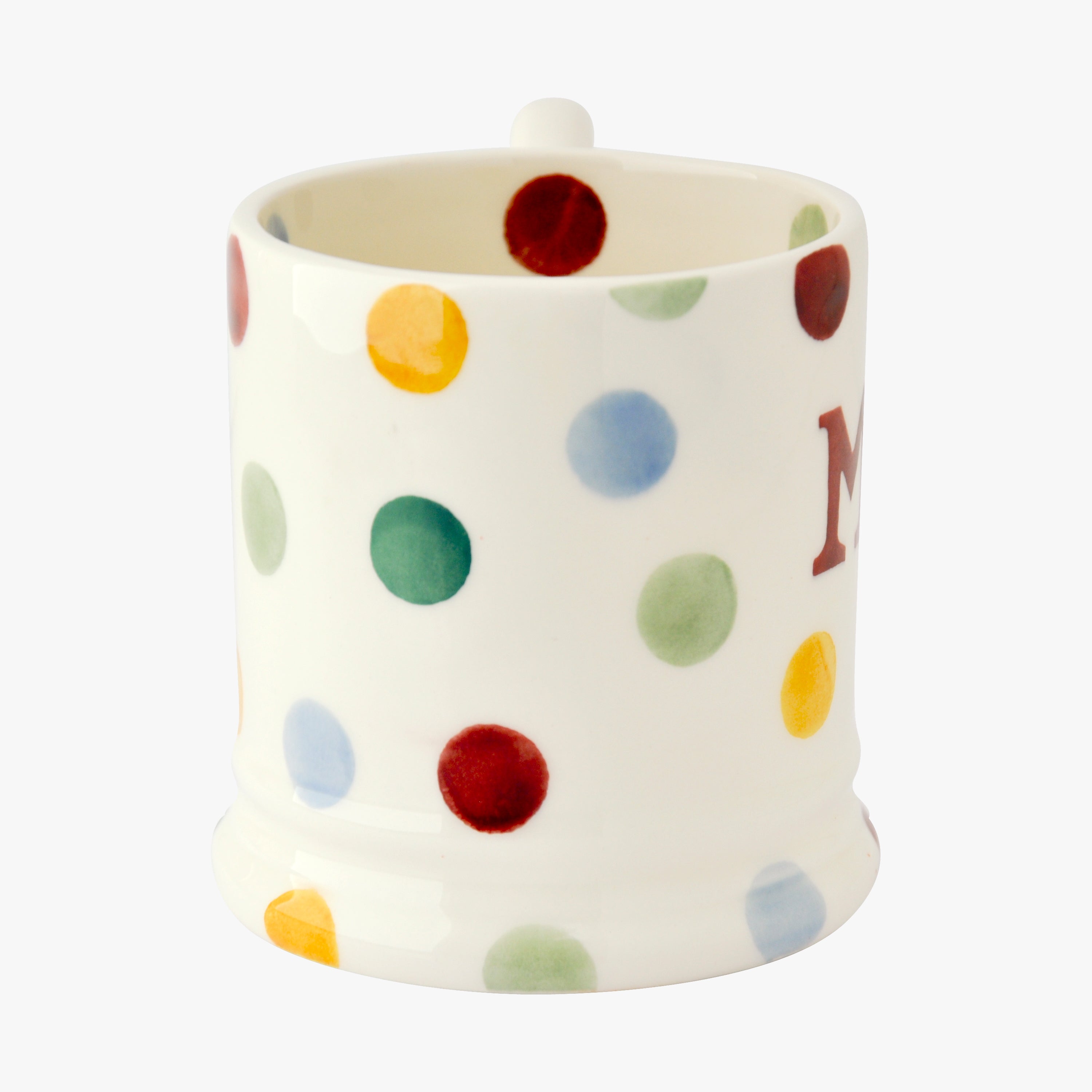 Emma Bridgewater Seconds Polka Dot Mr 1/2 Pint Mug - Unique Handmade & Handpainted English Earthenware Tea/Coffee Mug