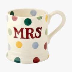 Seconds Polka Dot Mrs 1/2 Pint Mug