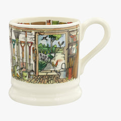 Emma Bridgewater ceramic 1/2 Pint Mug - Classic white mug made from earthenware featuring a hand painted warm colour palette and the cosy scene any home, gardeners would love this mug.