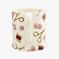 Personalised Pink Crafting 1/2 Pint Mug
