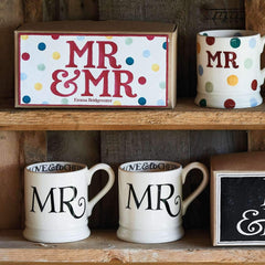 Black Toast 'Mr & Mr' Set of 2 1/2 Pint Mugs Boxed
