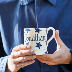 Personalised Blue Star 1/2 Pint Mug